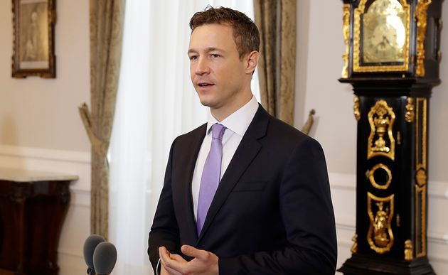 Bundesminister Gernot Bl?mel beim Pressestatement vor dem Ministerrat am 24. J?nner 2018.